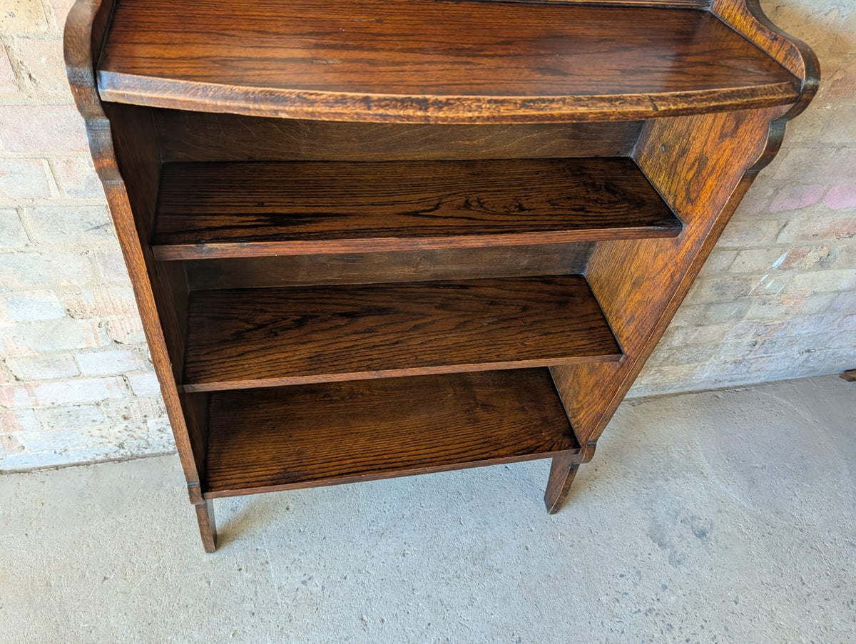 Antique Oak Arts & Crafts Open Bookcase