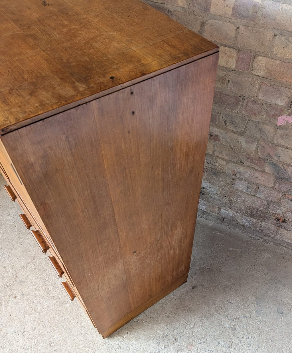 Mid Century Oak Tallboy Vintage Linen Cupboard  / Drawers