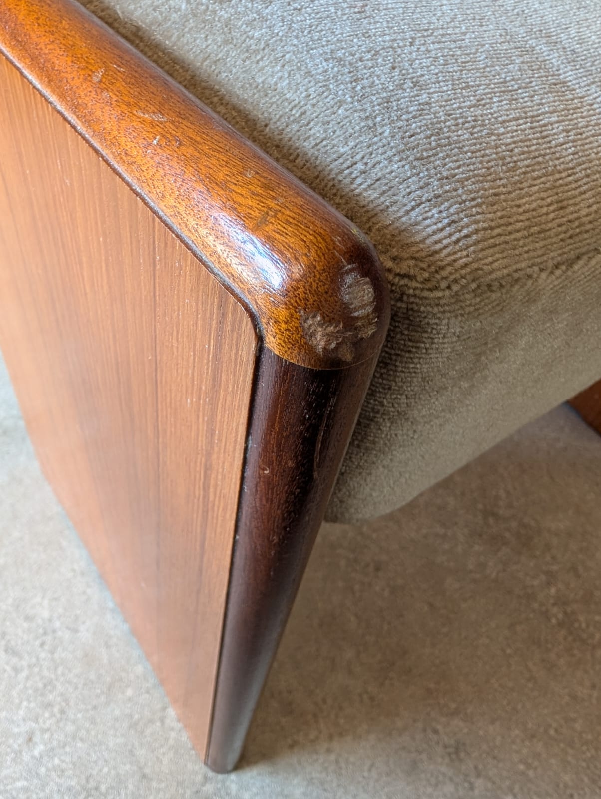 Mid Century Teak 1970s Dressing Table Stool