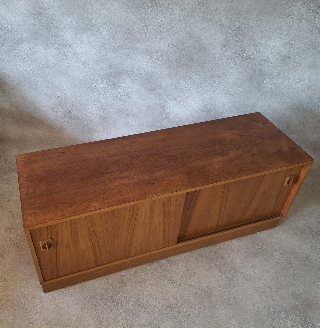 Mid Century Teak Vinyl Record Cabinet 1960s Low Sideboard