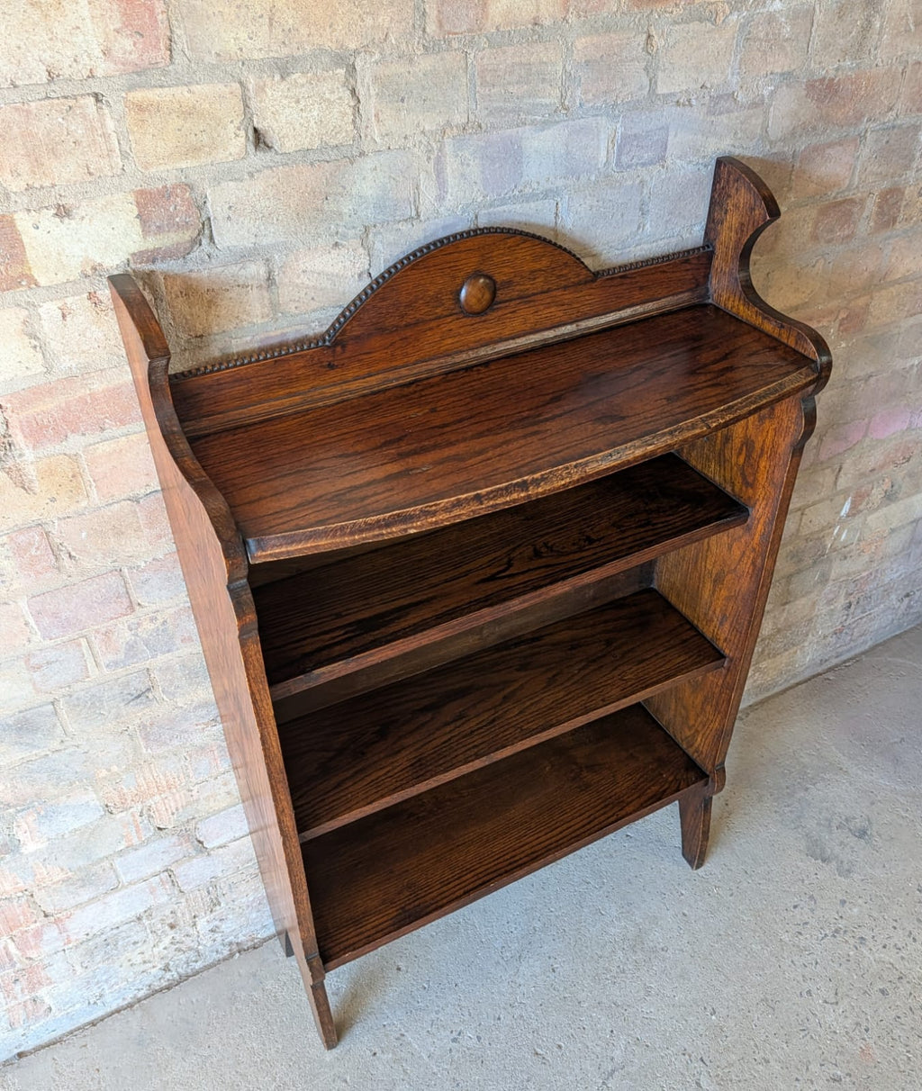 Antique Oak Arts & Crafts Open Bookcase