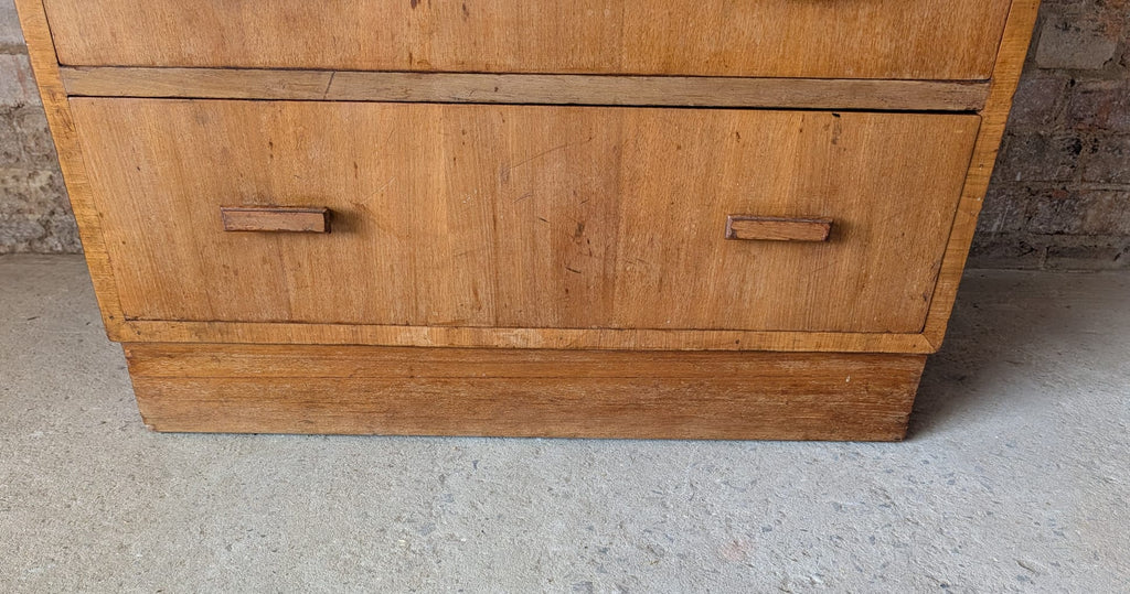 Mid Century Oak Tallboy Vintage Linen Cupboard  / Drawers