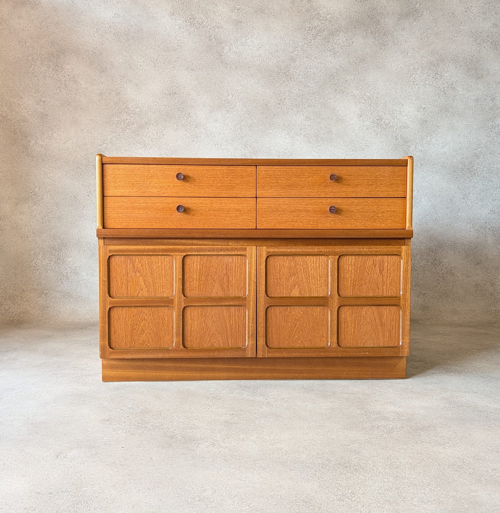 Mid Century Nathan Parker Knoll Teak Compact Sideboard 1970s