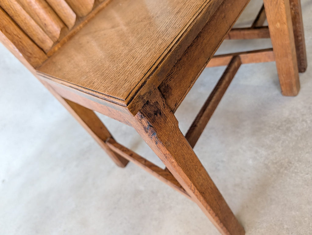 Set of 4 Antique Oak Dining Chairs | 1920s Arts & Crafts - Heal's Style