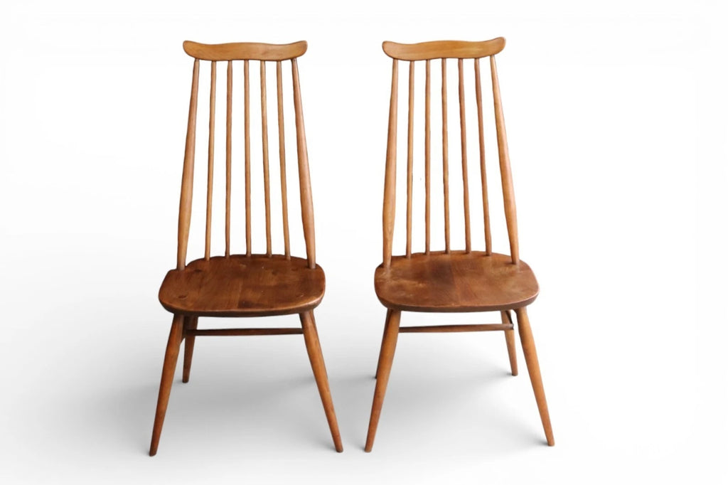 Set Of 4 Mid Century Ercol Goldsmith Dining Chairs - Elm & Beech 1960s