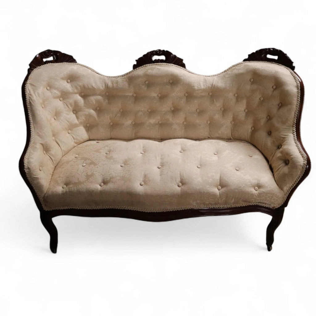 Victorian Rosewood Double Ended Small Sofa Antique Settee