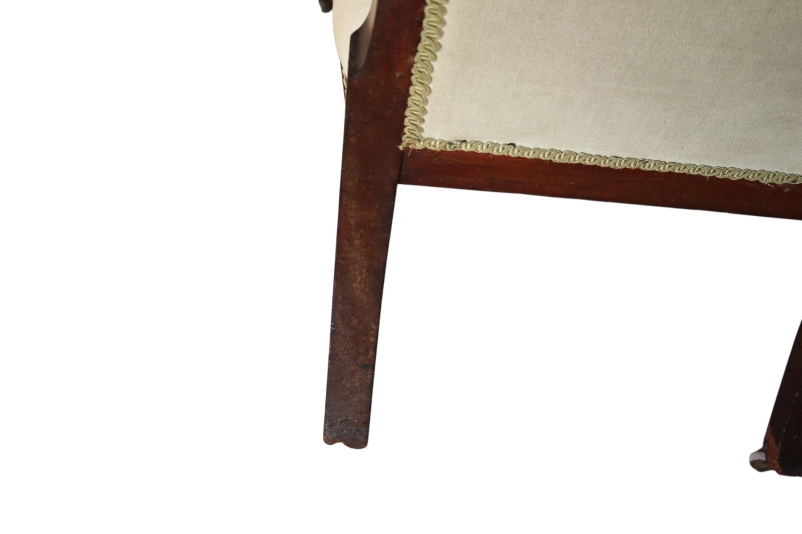 Antique Victorian Scroll Back Armchair  Mahogany Button Back Library Chair 19thC