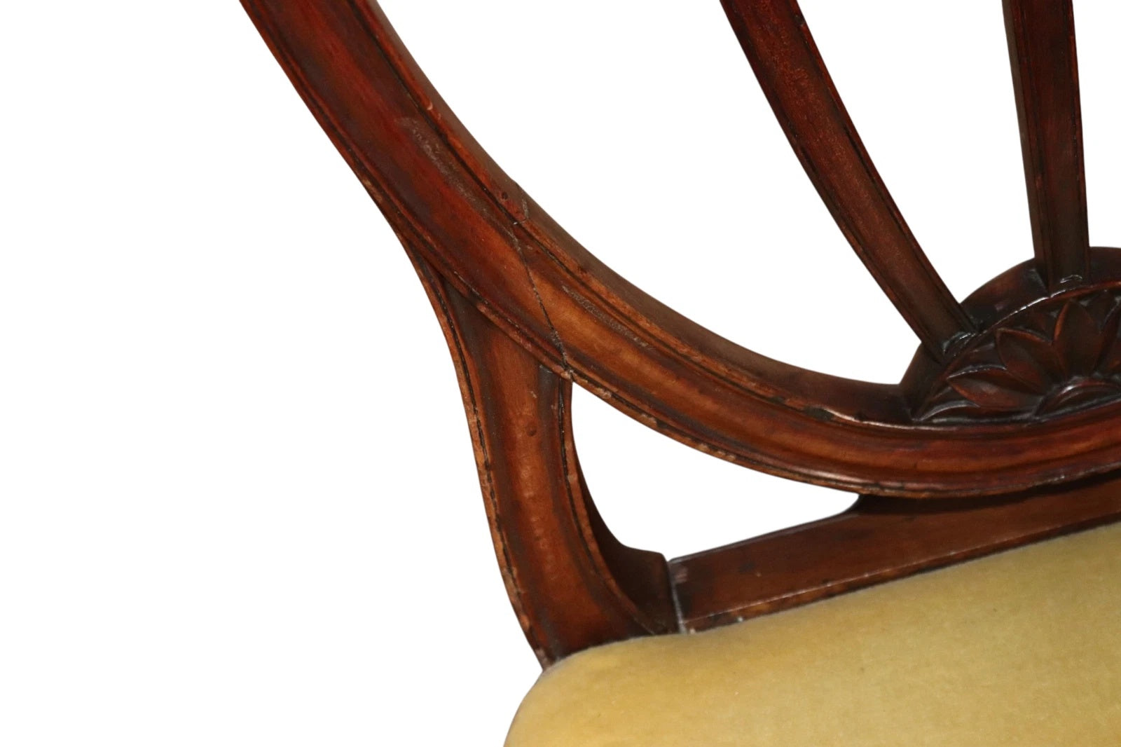 Set of 6 Antique Mahogany Sheraton Style Shield Back Dining Chairs