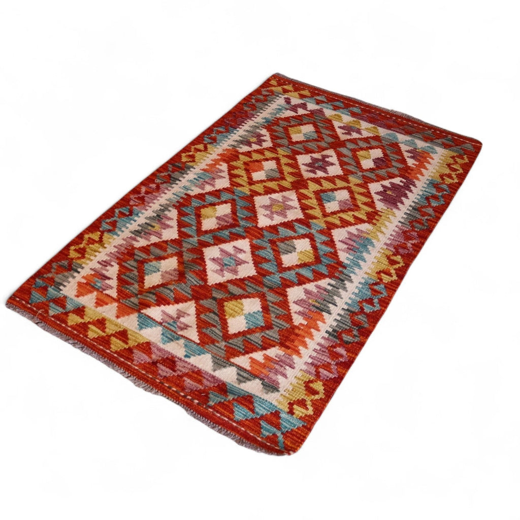 Vintage Afghan Chobi Kilim - Hand-Spun Wool Tribal Rug