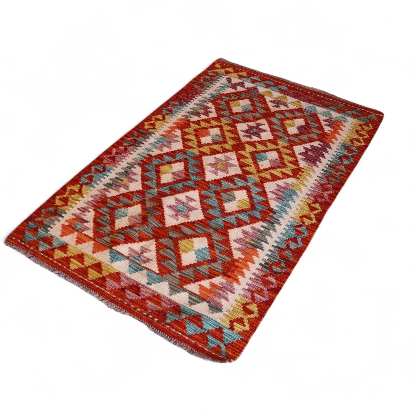 Vintage Afghan Chobi Kilim - Hand-Spun Wool Tribal Rug