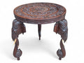 Early 20th Century Bermese Carved Hardwood Elephant Occasional / Side Table