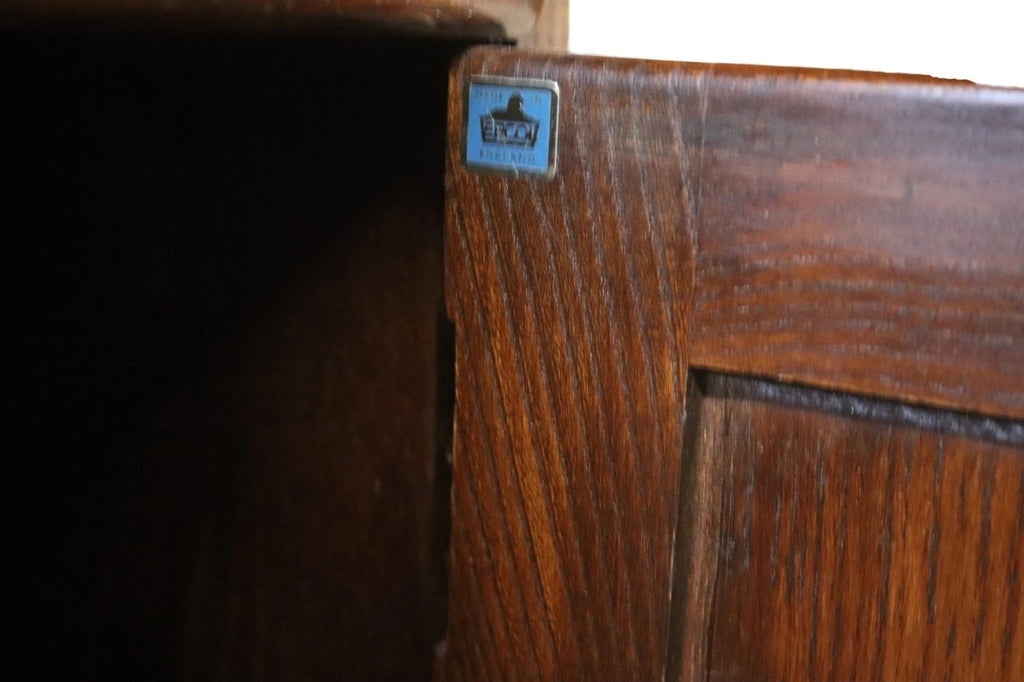 Vintage Ercol Elm Waterfall Open Bookcase - Blue Label
