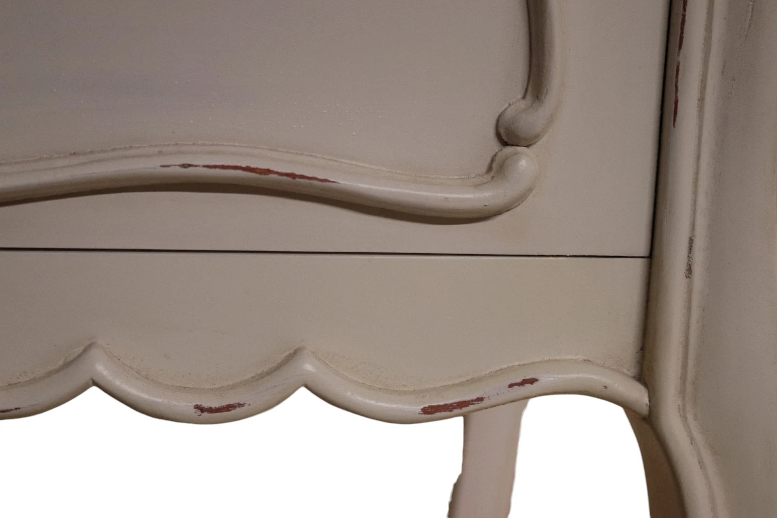 Pair Of Vintage White Painted French Provincial Country Style Bedside Cabinets