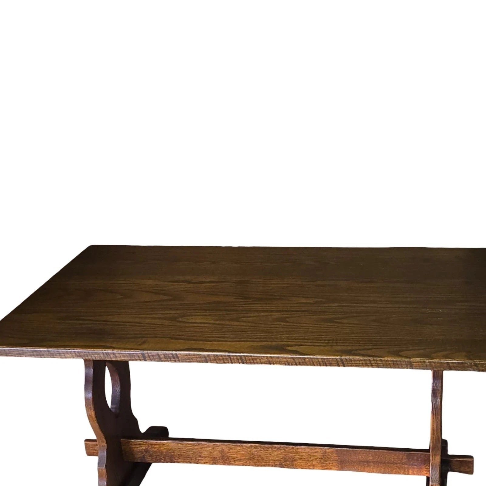 Vintage Oak Dining Table - 20th Century Trestle Style - Refectory Table