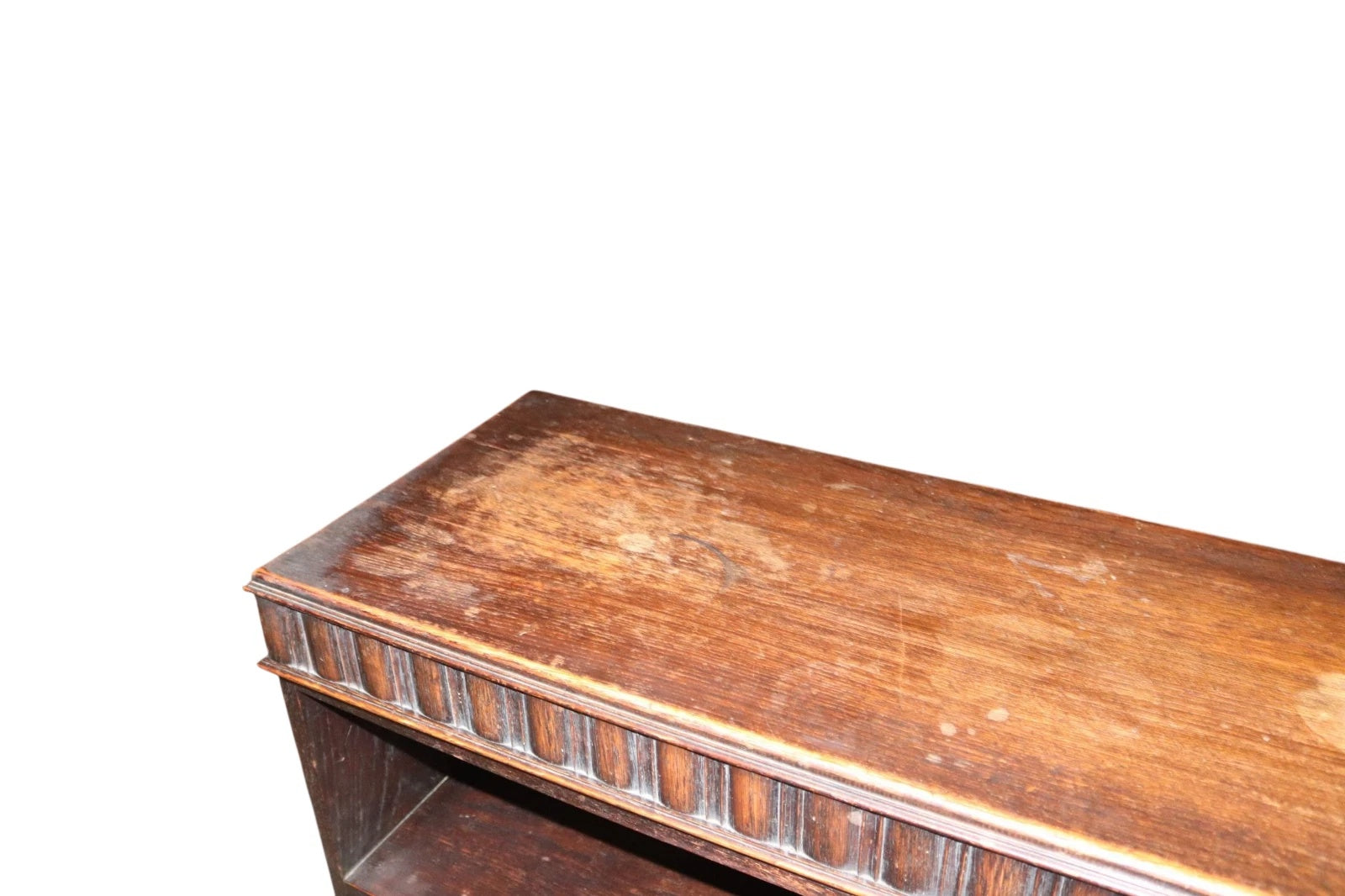 Antique Carolean Revival Oak Double Depth Bookcase Barley Twist Book Shelves