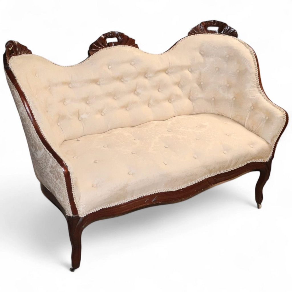 Victorian Rosewood Double Ended Small Sofa Antique Settee