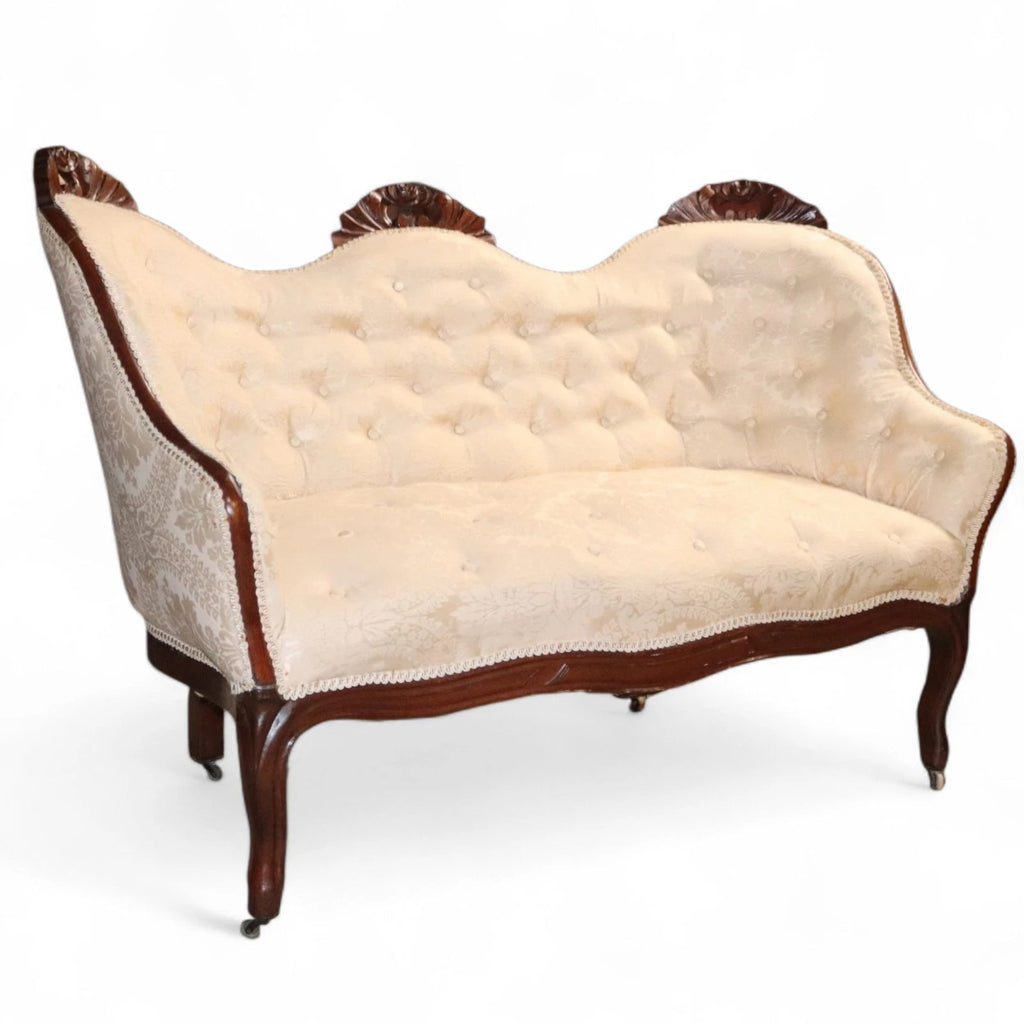Victorian Rosewood Double Ended Small Sofa Antique Settee