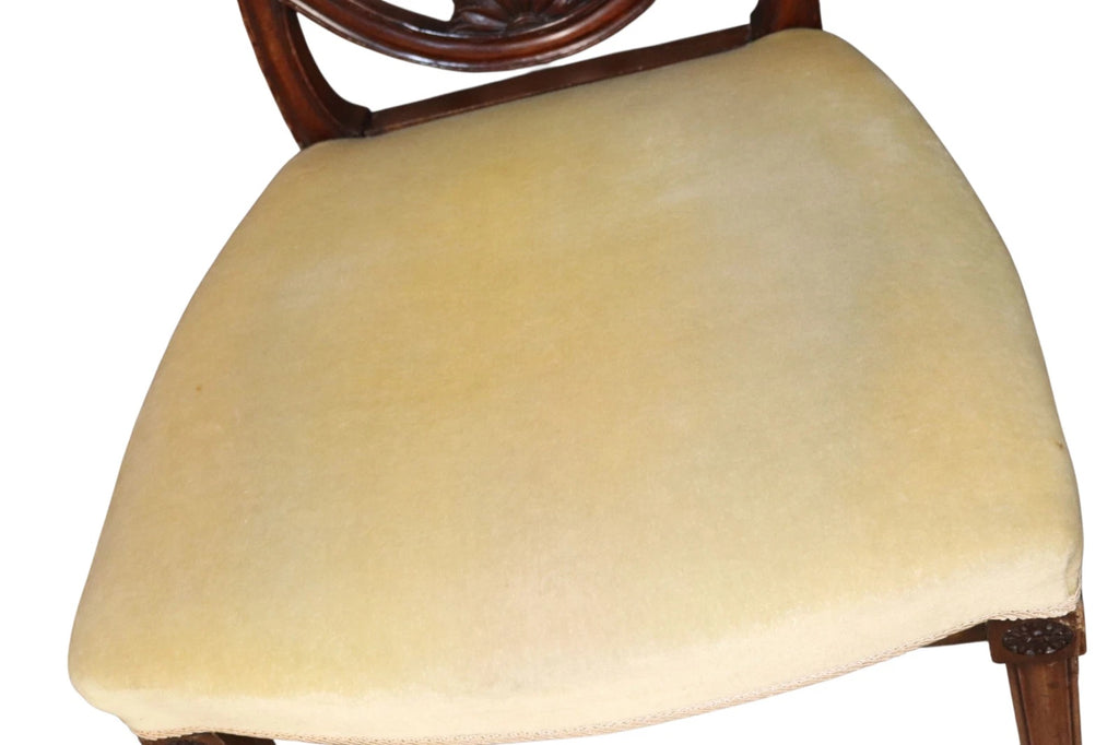 Set of 6 Antique Mahogany Sheraton Style Shield Back Dining Chairs