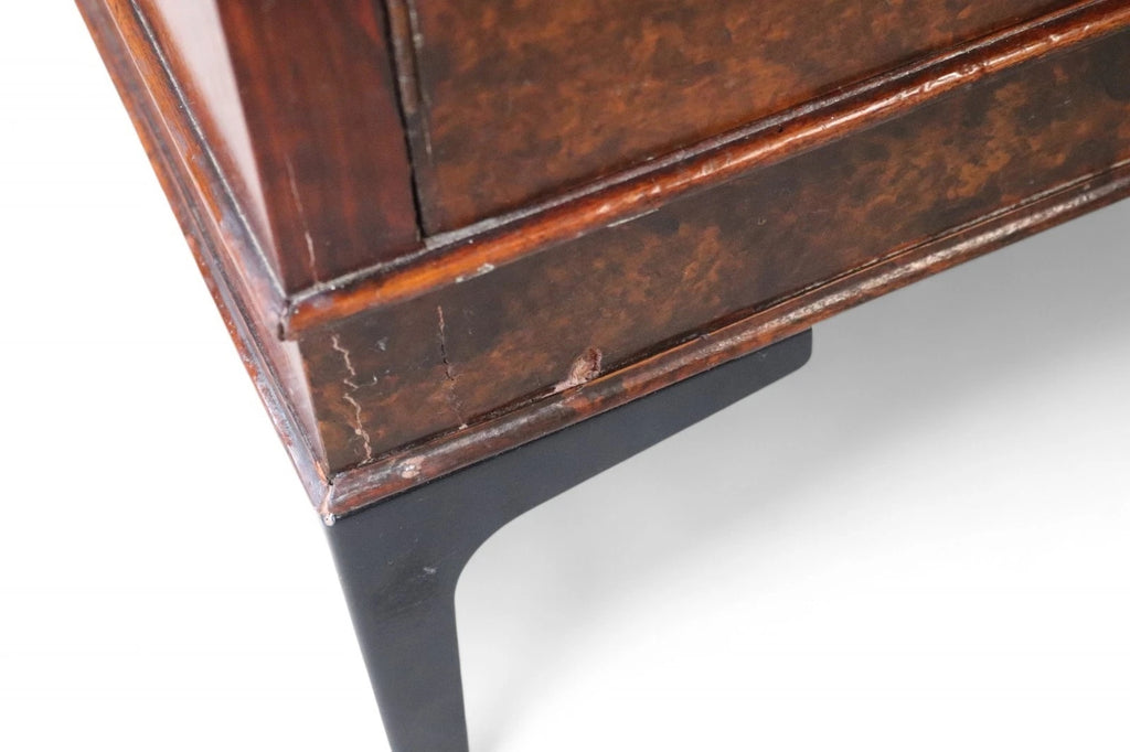 Art Deco Burr Walnut Sideboard Scalloped Gallery Buffet Credenza 1930s