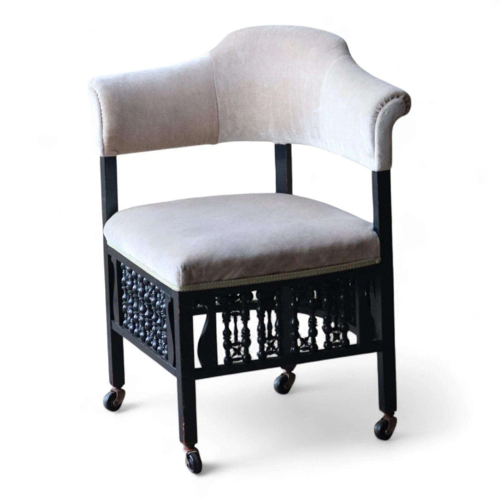 Antique Edwardian Ebonised Corner Chair / Armchair