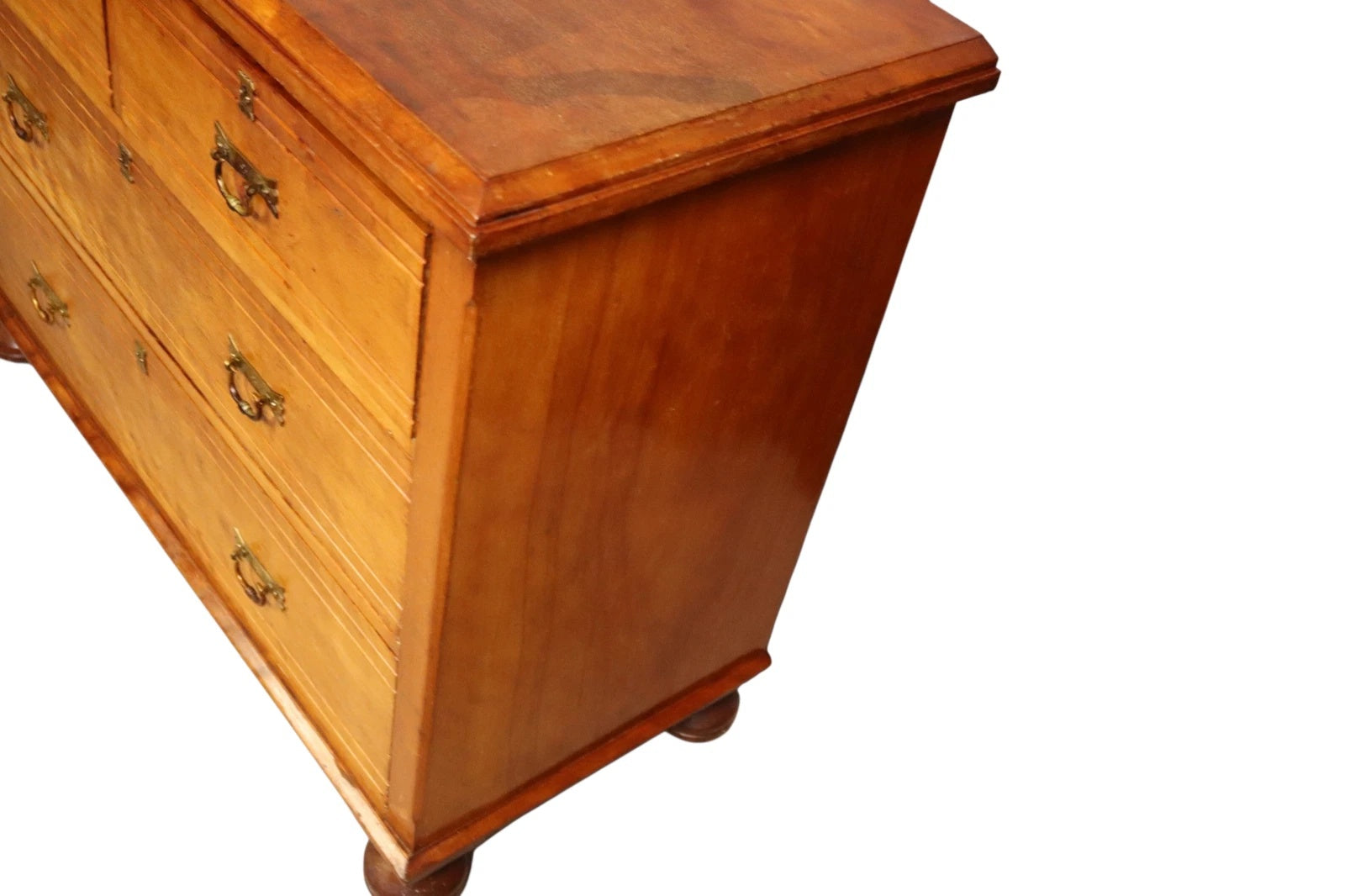 Antique Edwardian Satin Walnut Chest Of Drawers