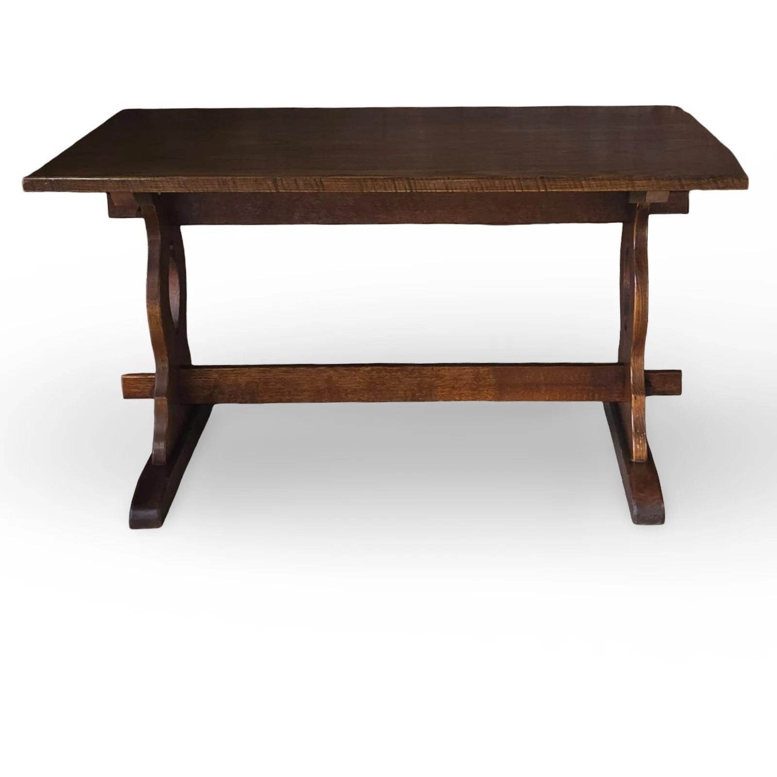 Vintage Oak Dining Table - 20th Century Trestle Style - Refectory Table