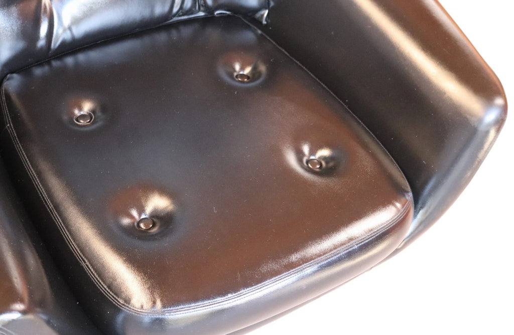 Mid Century Black Faux Leather Egg Chair Swivel Armchair