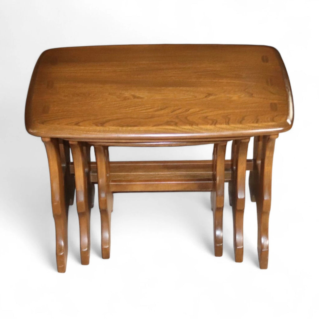 Vintage Ercol 'Golden Dawn' Elm Nest of Tables