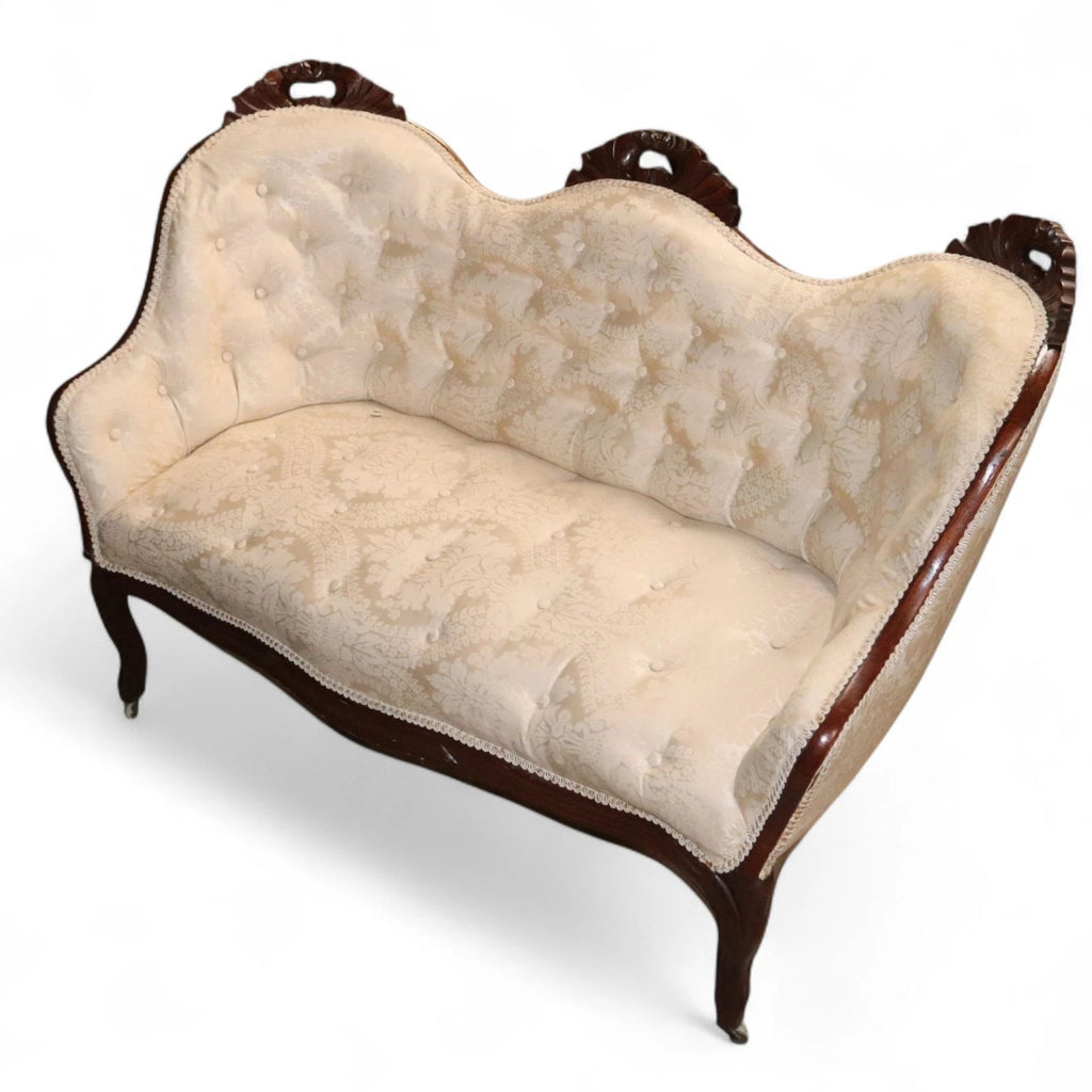 Victorian Rosewood Double Ended Small Sofa Antique Settee