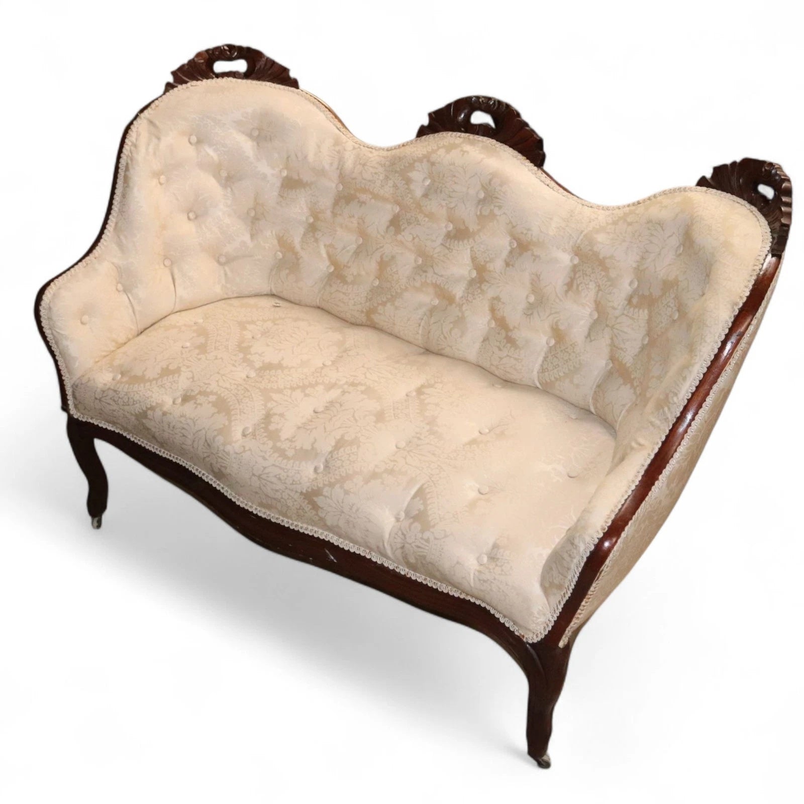 Victorian Rosewood Double Ended Small Sofa Antique Settee