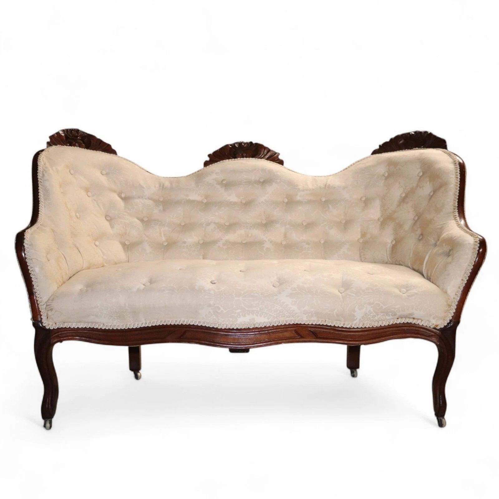 Victorian Rosewood Double Ended Small Sofa Antique Settee