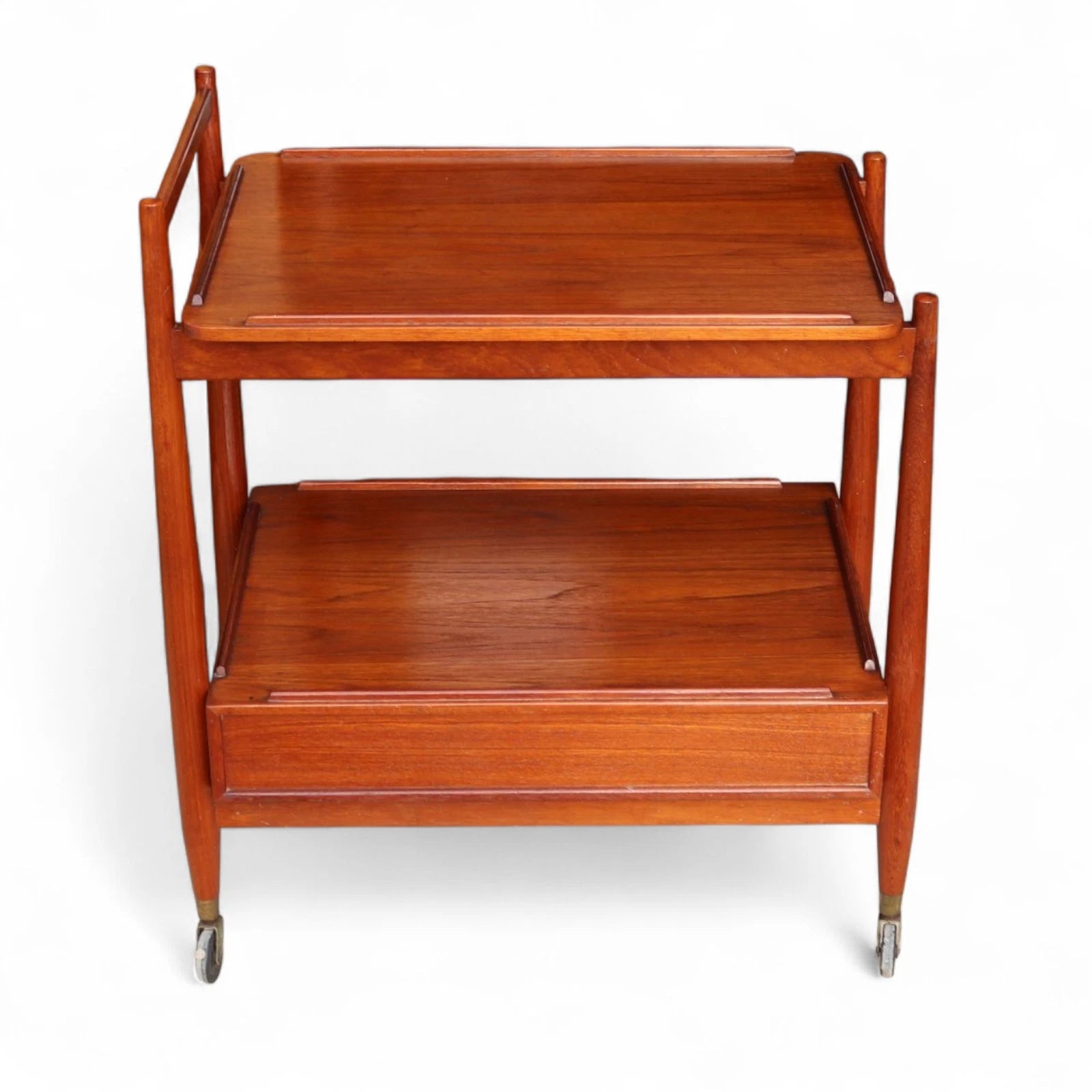 Mid Century White & Newton Teak 2 Tier Serving/Cocktail Trolley