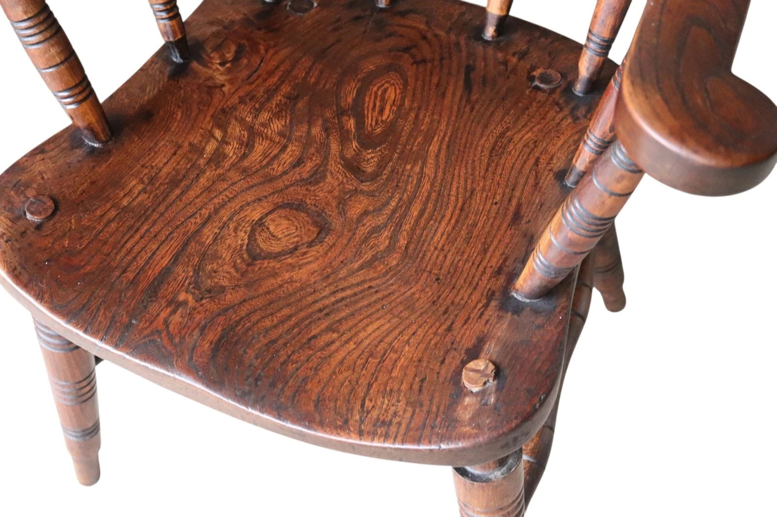 Victorian Smoker’s Bow Chair c.1880 - Elm & Beech - Captains Chair