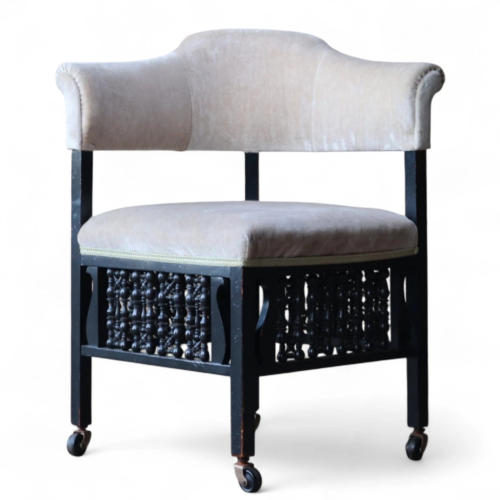 Antique Edwardian Ebonised Corner Chair / Armchair