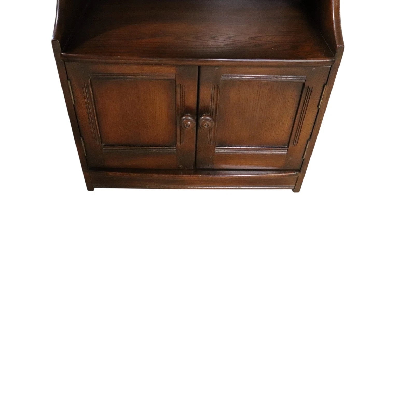 Vintage Ercol Elm Waterfall Open Bookcase - Blue Label