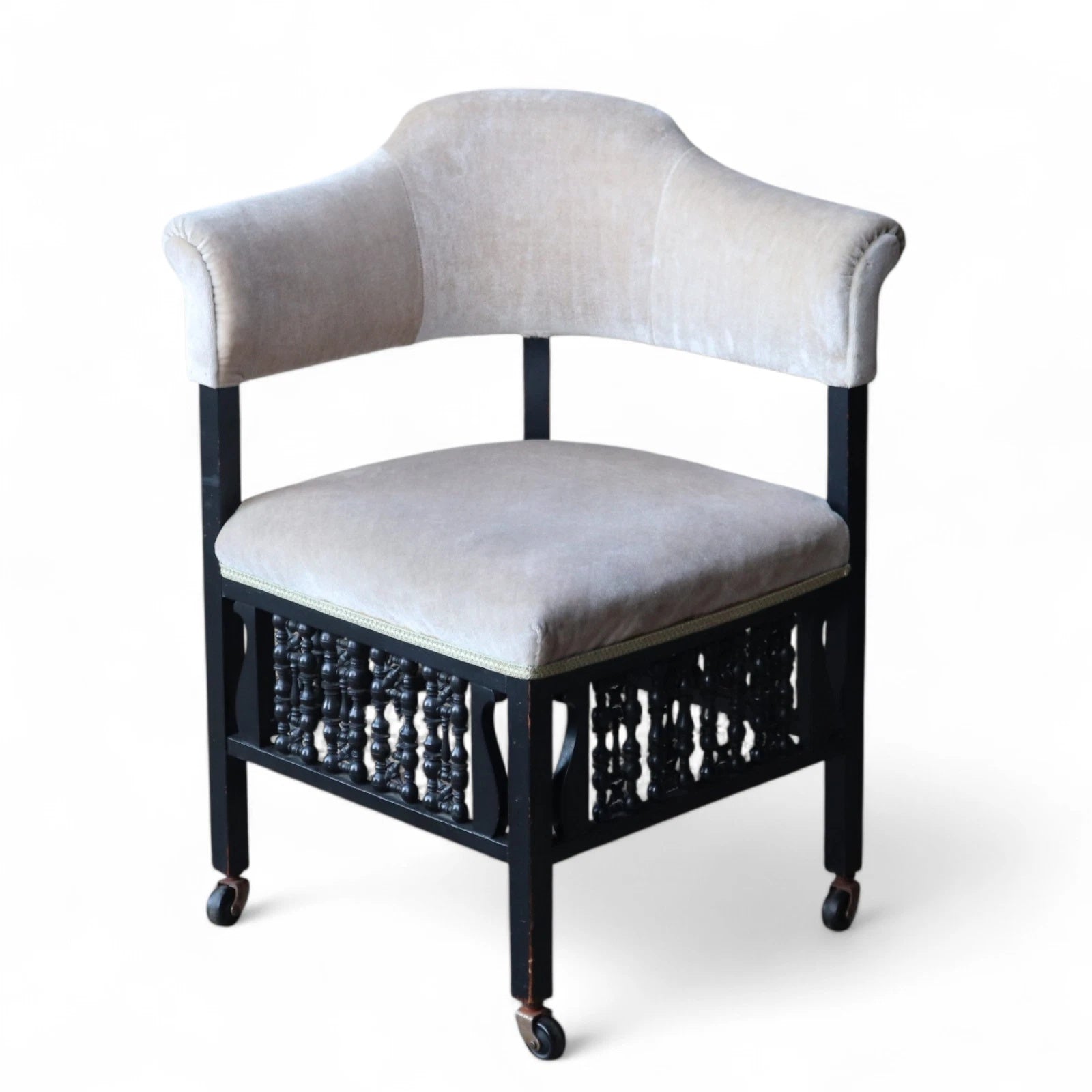 Antique Edwardian Ebonised Corner Chair / Armchair