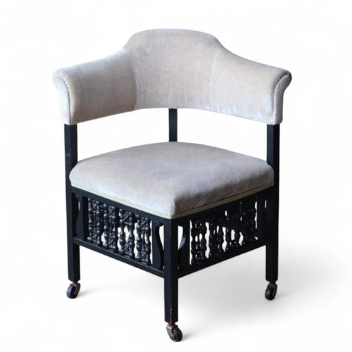 Antique Edwardian Ebonised Corner Chair / Armchair
