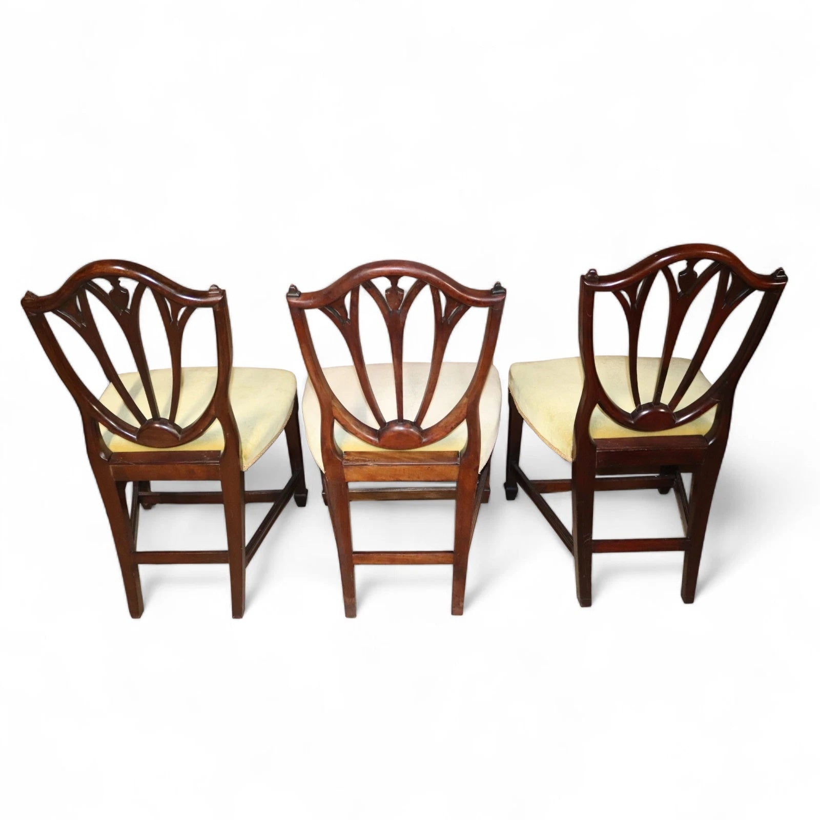 Set of 6 Antique Mahogany Sheraton Style Shield Back Dining Chairs