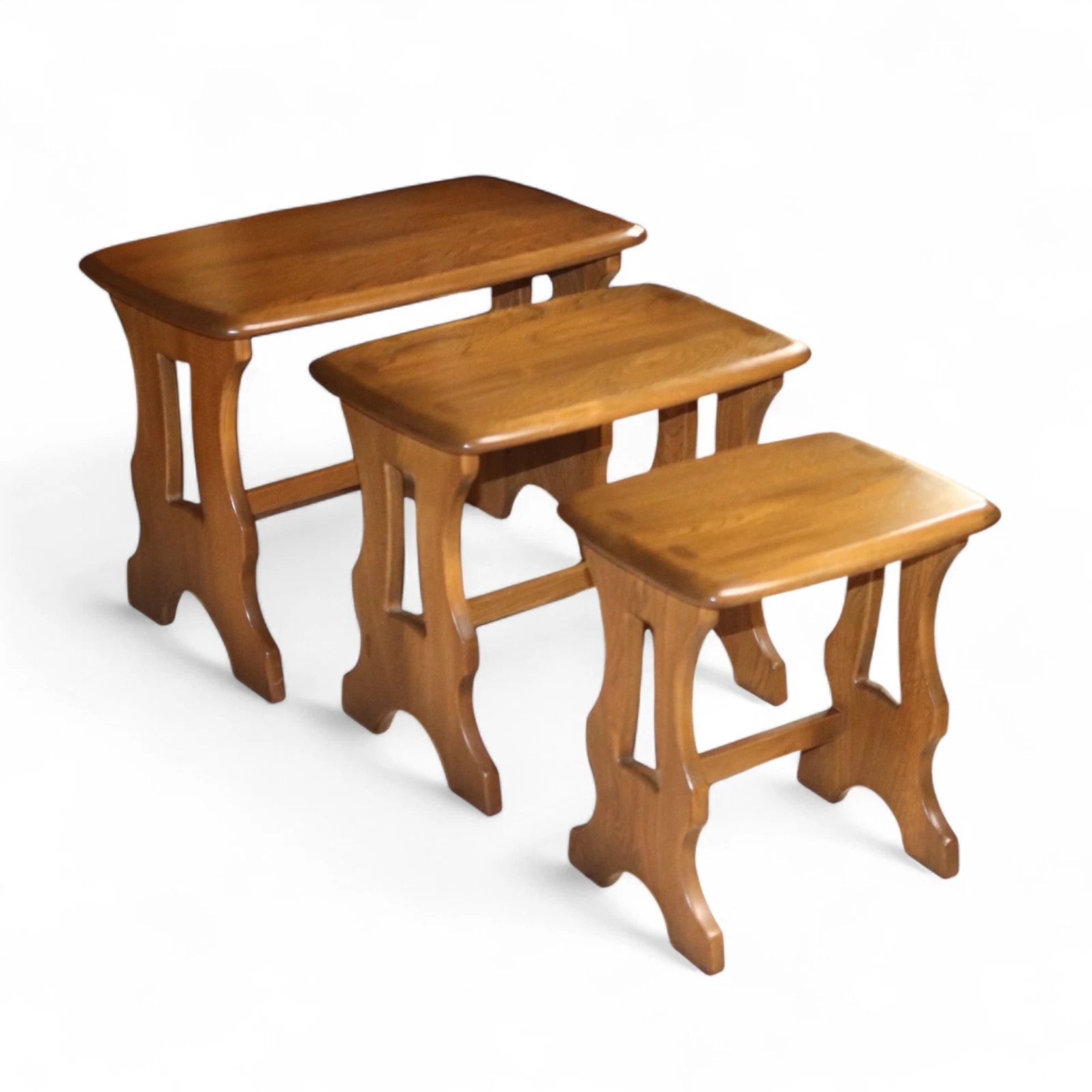 Vintage Ercol 'Golden Dawn' Elm Nest of Tables