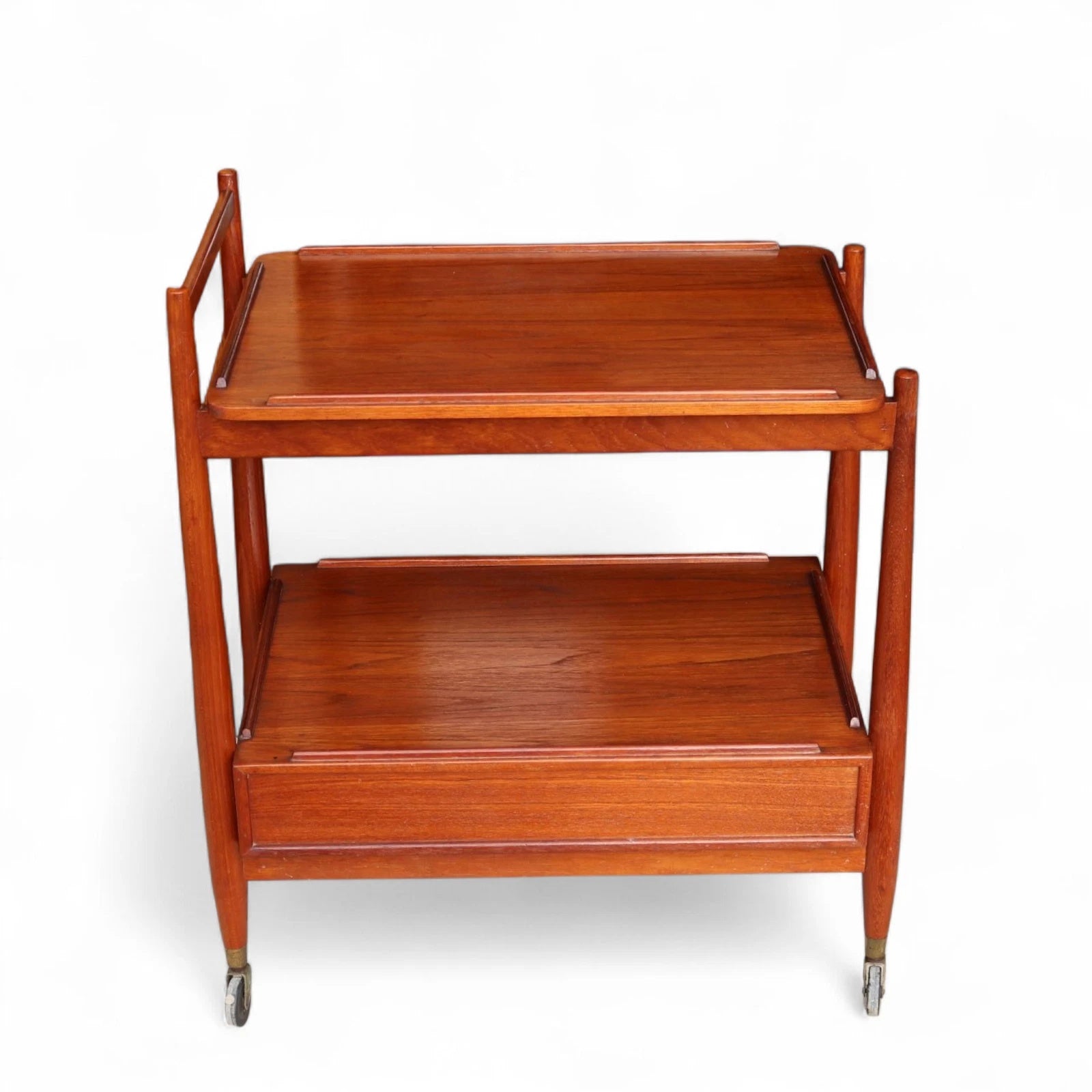 Mid Century White & Newton Teak 2 Tier Serving/Cocktail Trolley
