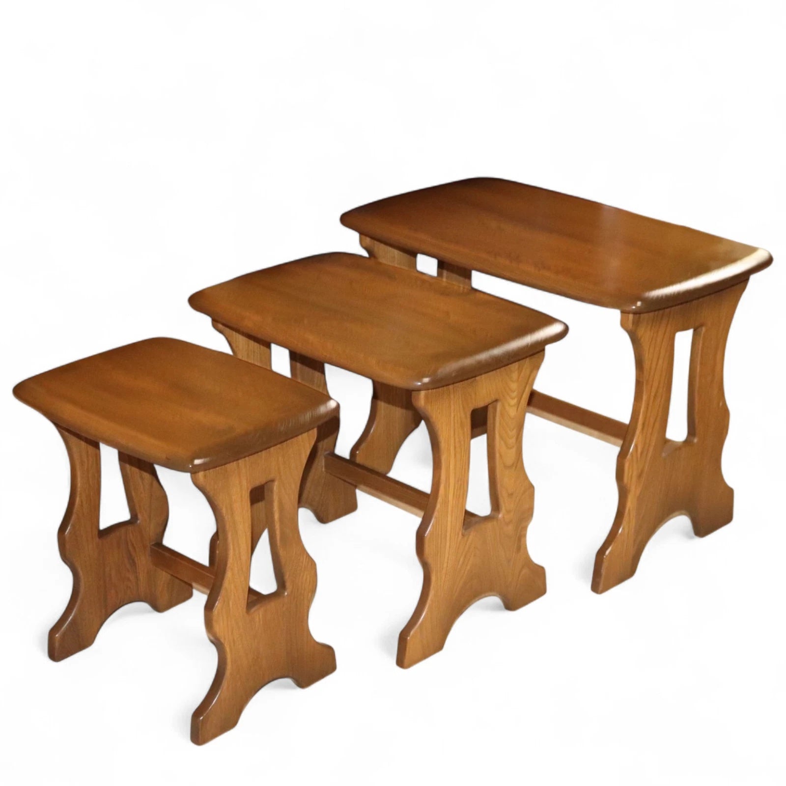 Vintage Ercol 'Golden Dawn' Elm Nest of Tables