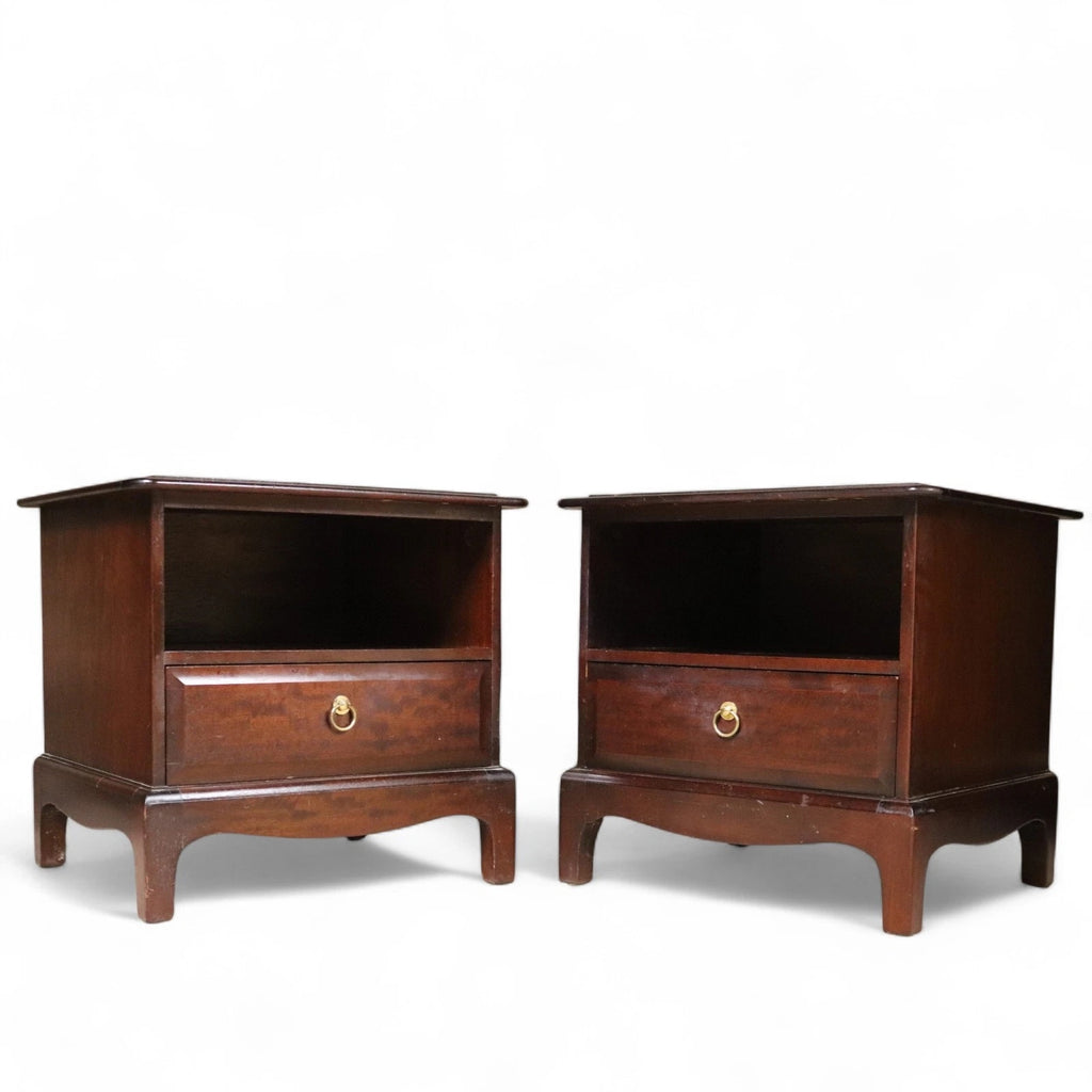 Vintage Pair Of Stag Minstrel Bedside Cabinets / Tables