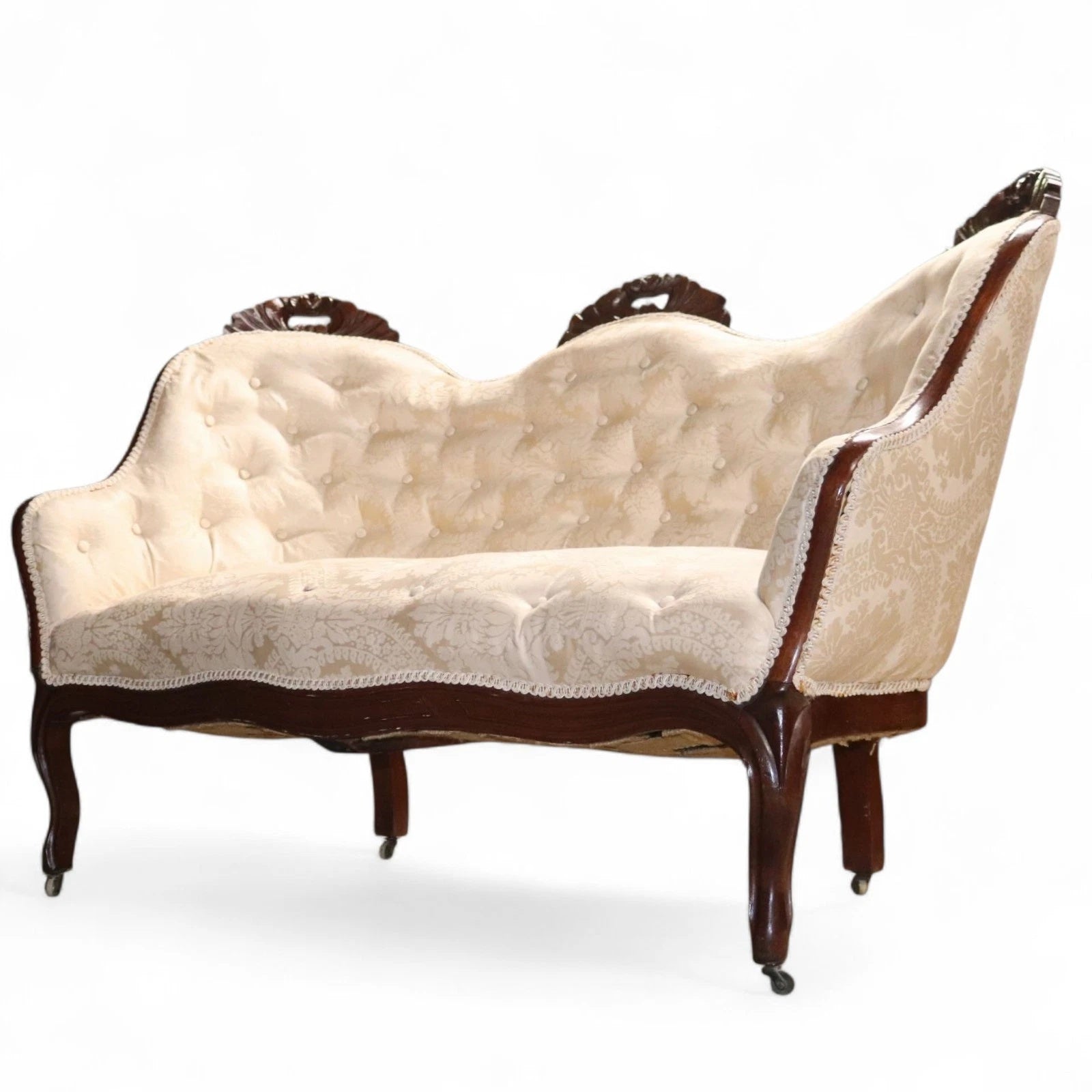 Victorian Rosewood Double Ended Small Sofa Antique Settee