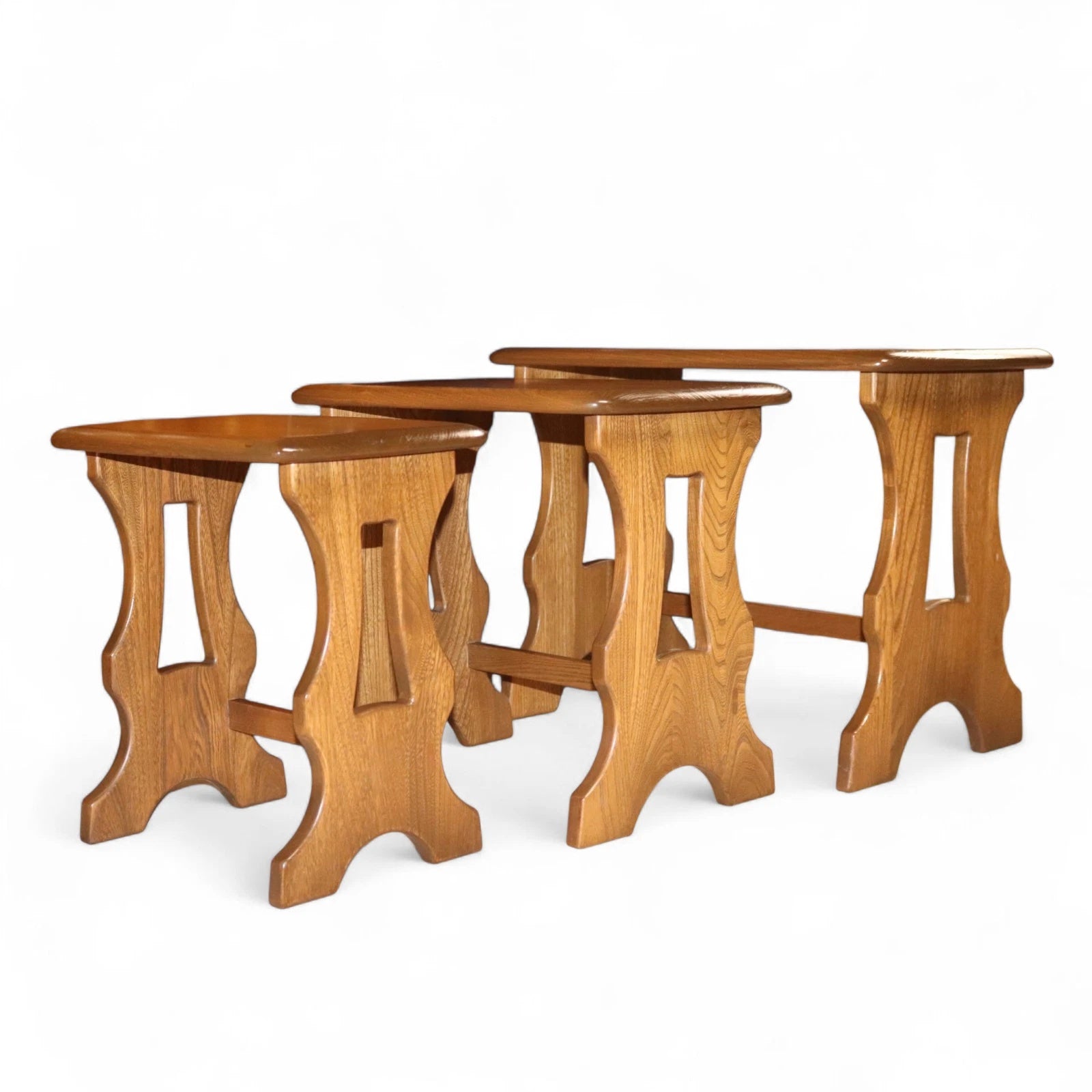Vintage Ercol 'Golden Dawn' Elm Nest of Tables