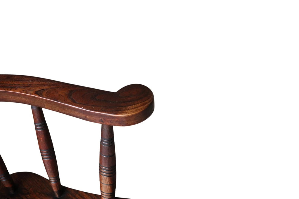 Victorian Smoker’s Bow Chair c.1880 - Elm & Beech - Captains Chair