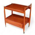 Mid Century White & Newton Teak 2 Tier Serving/Cocktail Trolley