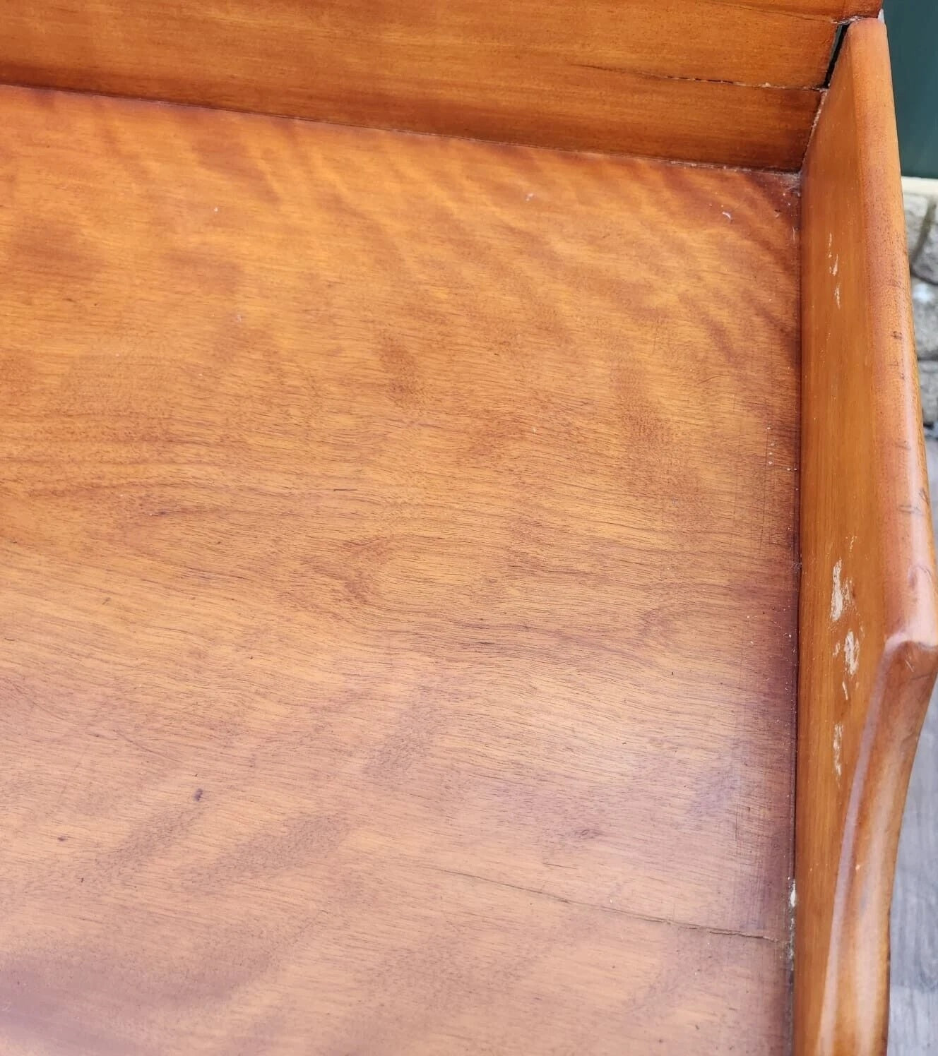 Victorian Satin Birch two drawer gallery back writing table antique desk