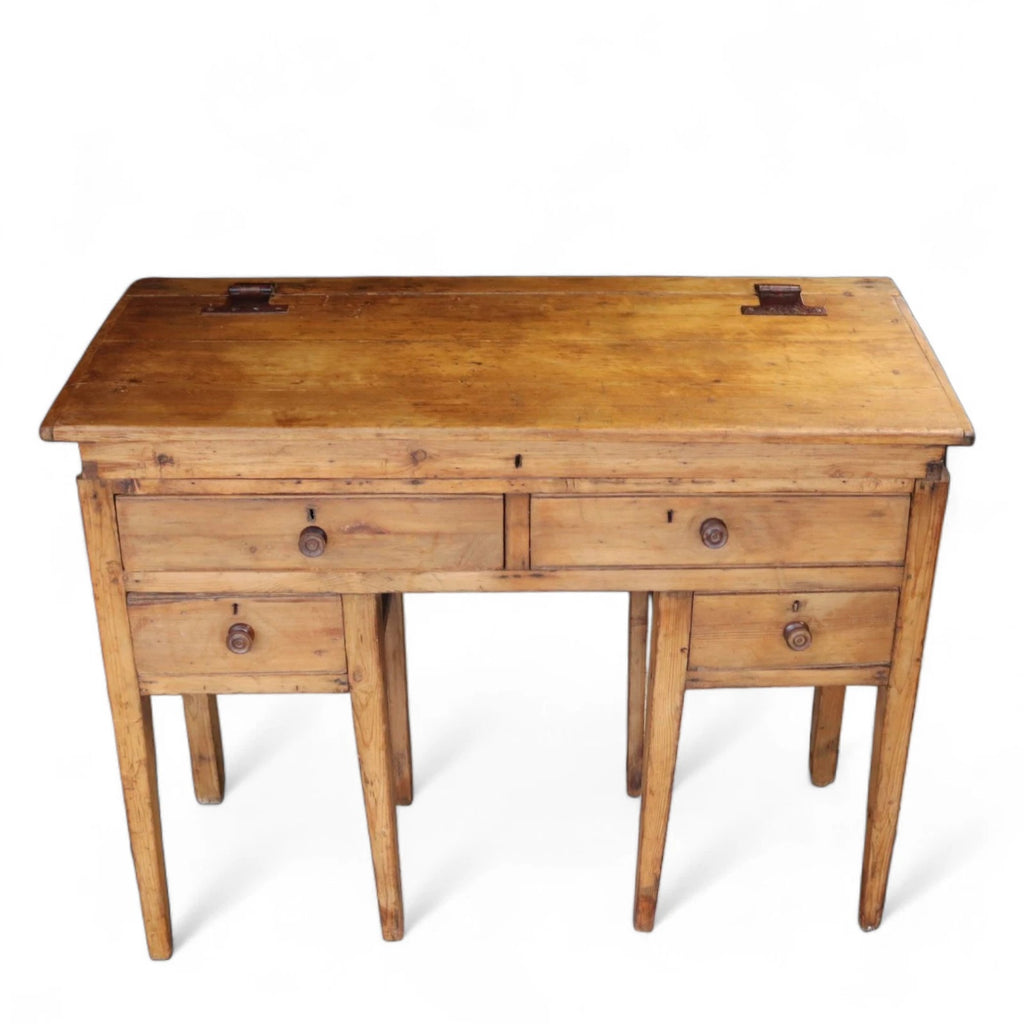Victorian Antique Pine Clerks Desk Sloped Top Standing Desk