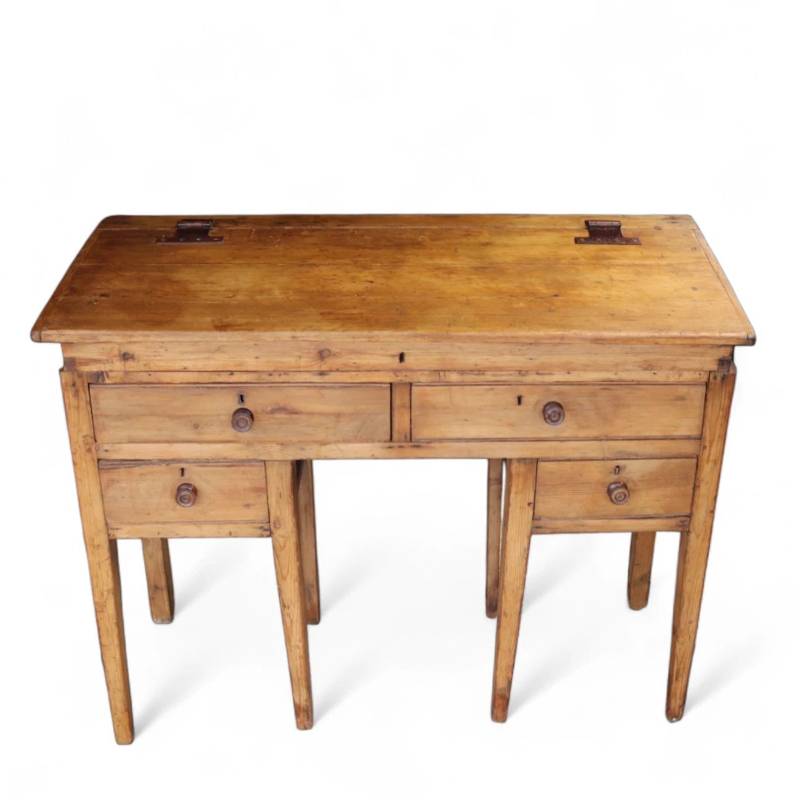 Victorian Antique Pine Clerks Desk Sloped Top Standing Desk