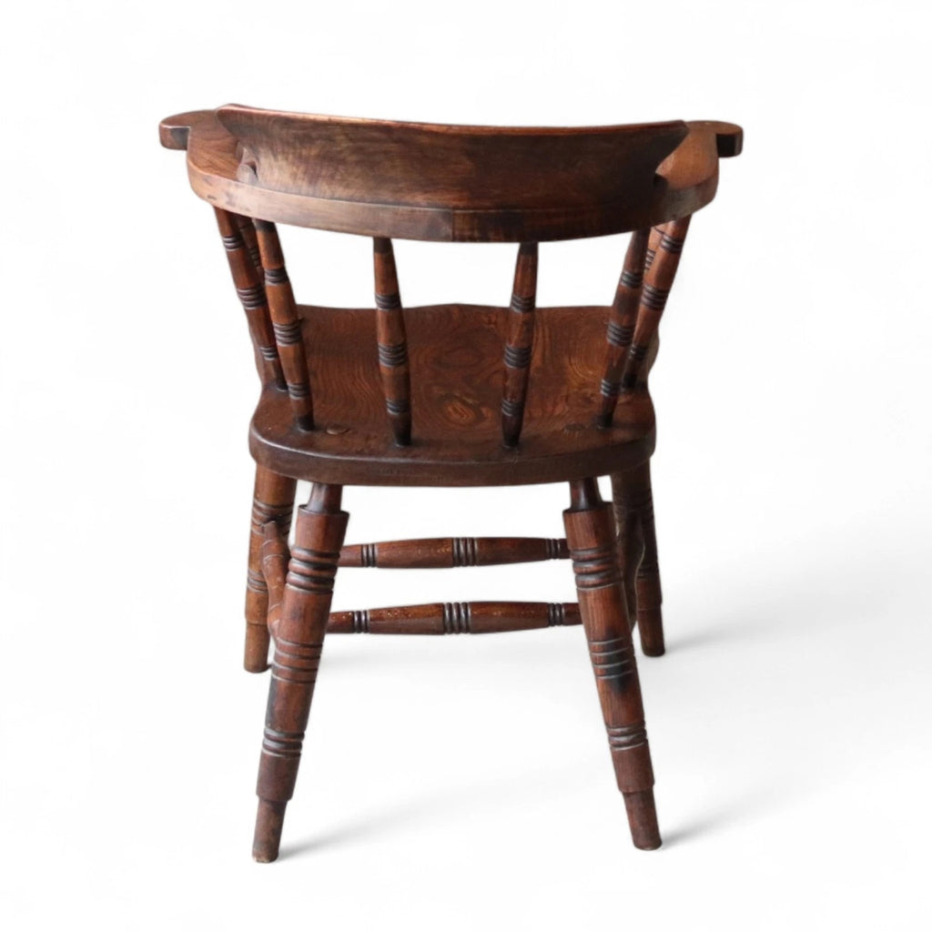 Victorian Smoker’s Bow Chair c.1880 - Elm & Beech - Captains Chair